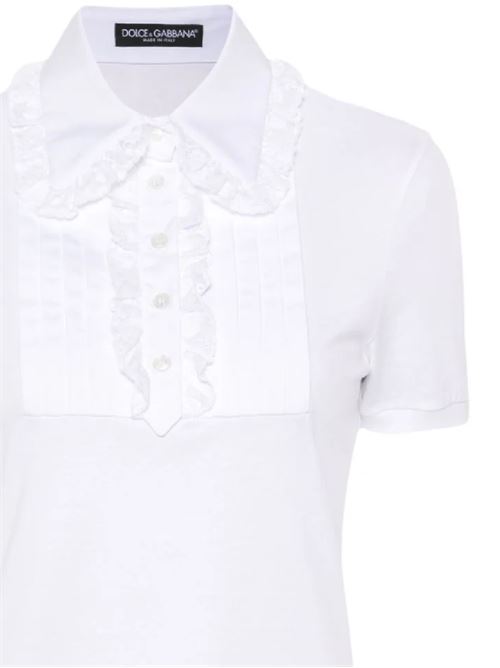 Polo con rifinitura in pizzo Dolce & Gabbana | F8V05TGDCH6W0800